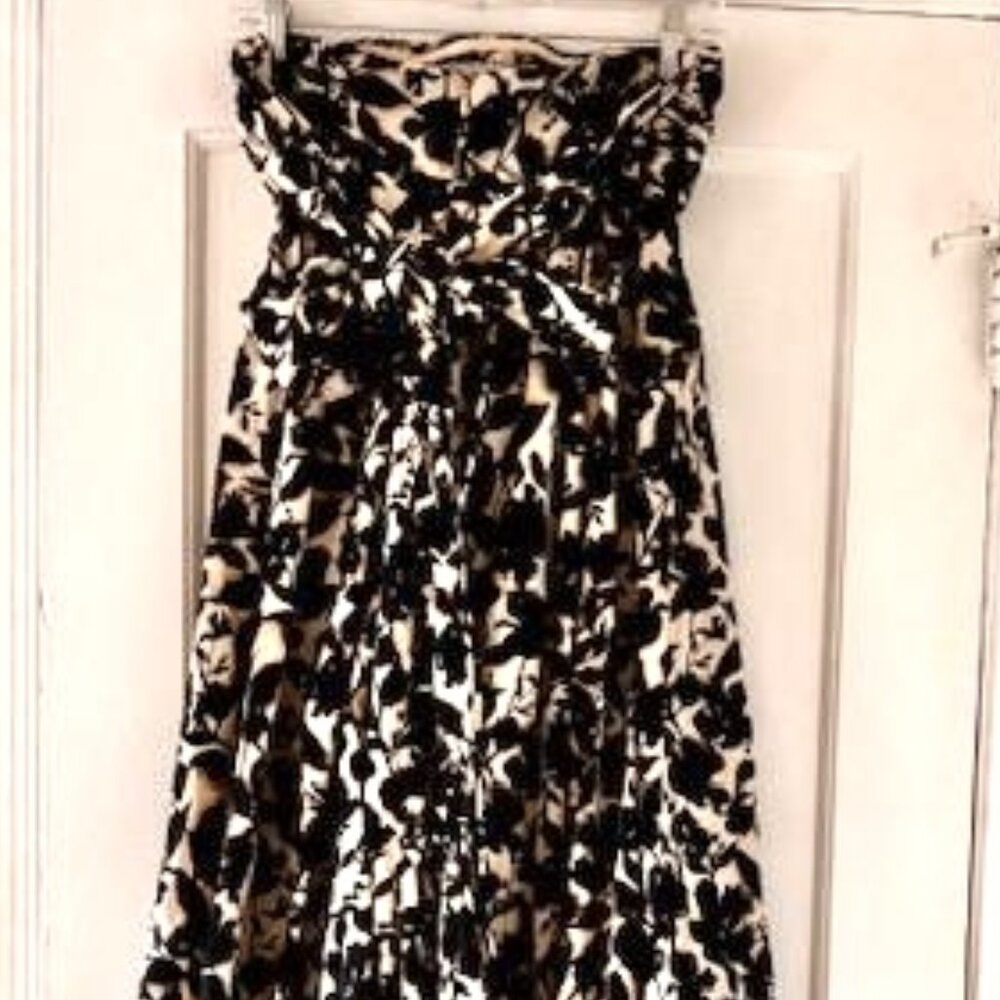J Crew Collection Strapless Bow Back Maxi Floral Print Cotton Maxi Dress Wedding - Picture 11 of 15